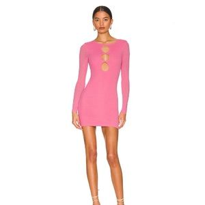 Bodycon Pink Keyhole Mini Dress